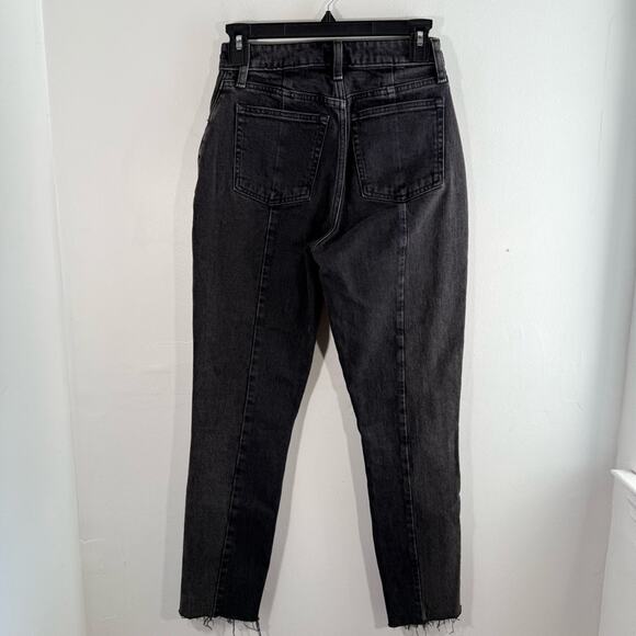 Abercrombie & Fitch The Mom High Rise Slim Leg Black Front Seam 00 Curve Love - Picture 9 of 9